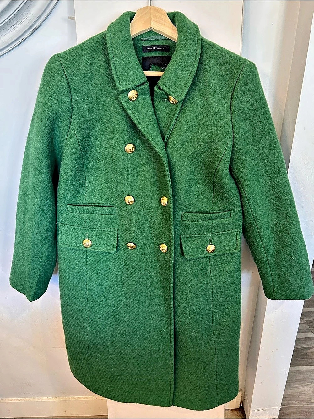 Talbots Double-Breasted Wool Military Long Coat